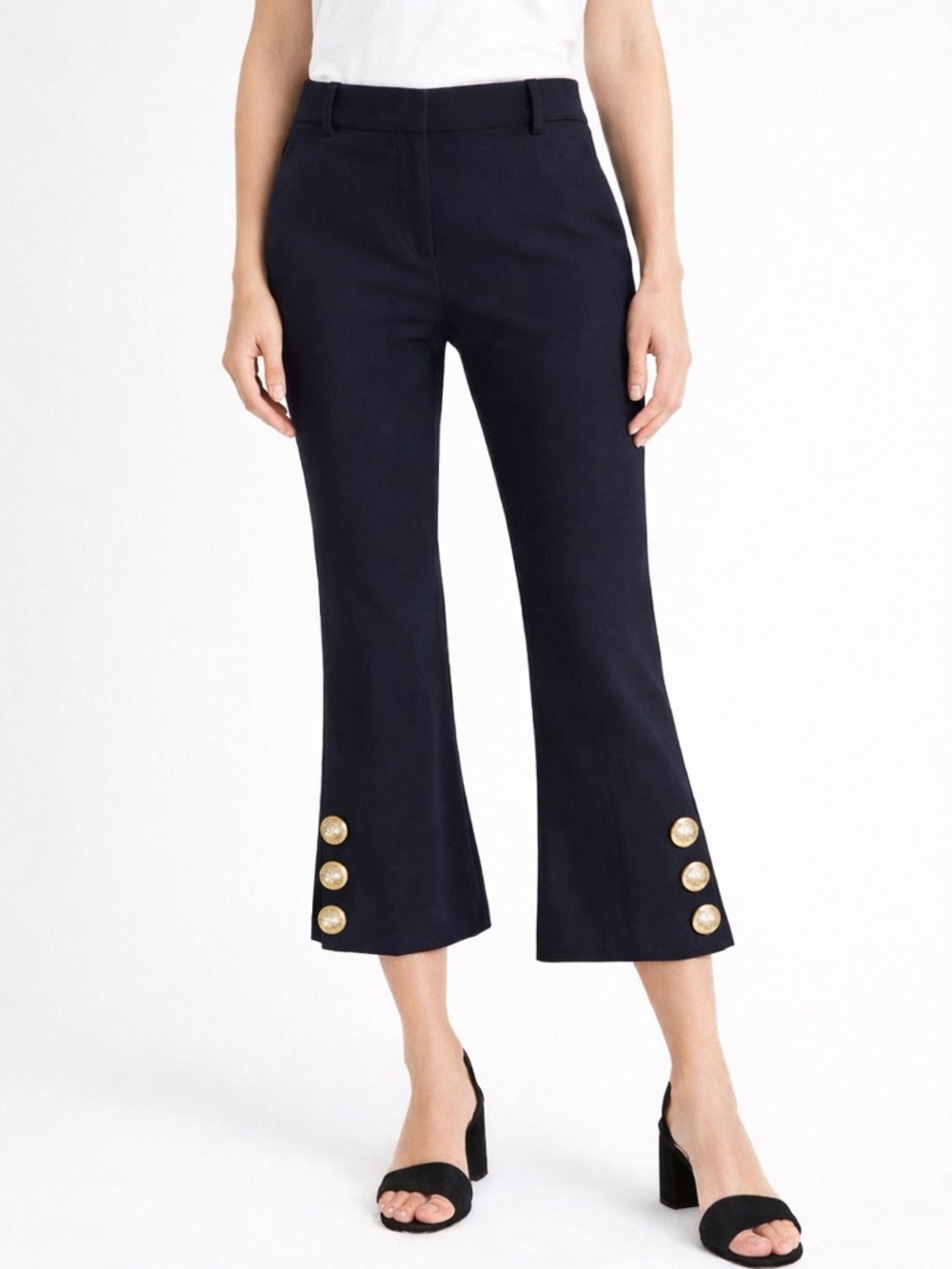 Derek lam navy cropped flare pants